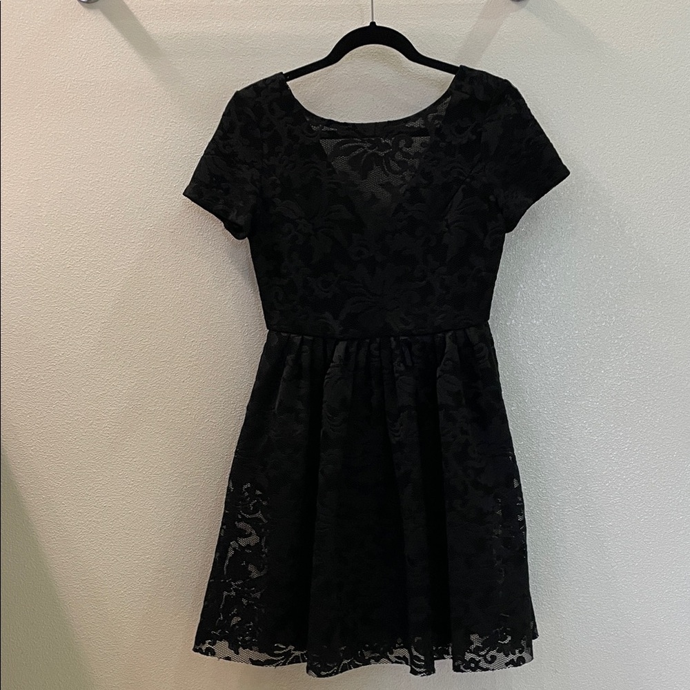 Maje Black Lace Mini Dress